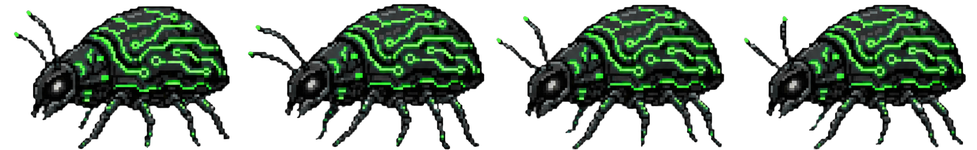 Cyber-bug walk cycle