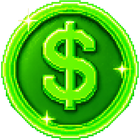 Neon dollar coin